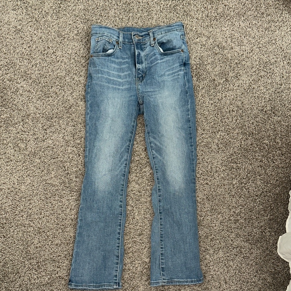 Levi's Mile High Crop Flare in Late to the Game wash Women's Jeans